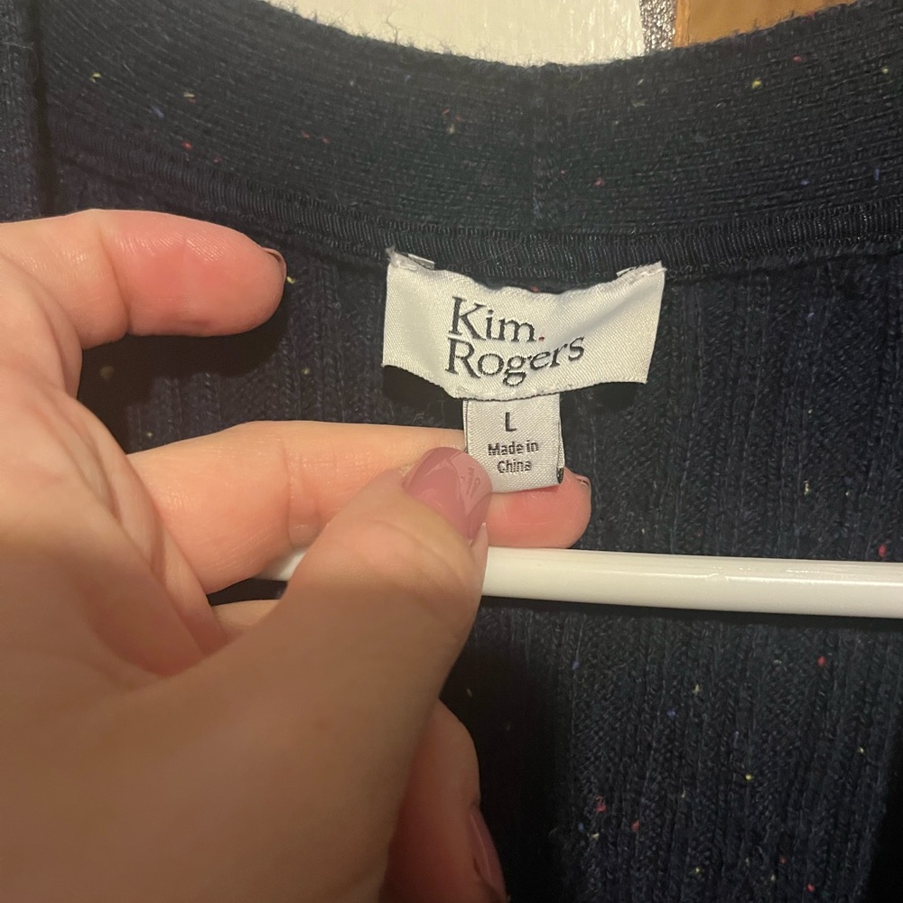 Navy Blue Open Cardigan - Picture 2 of 2